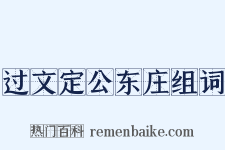 过文定公东庄组词是什么意思的图片